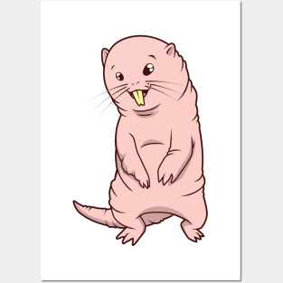 Kawaii naked mole-rat Posters and Art